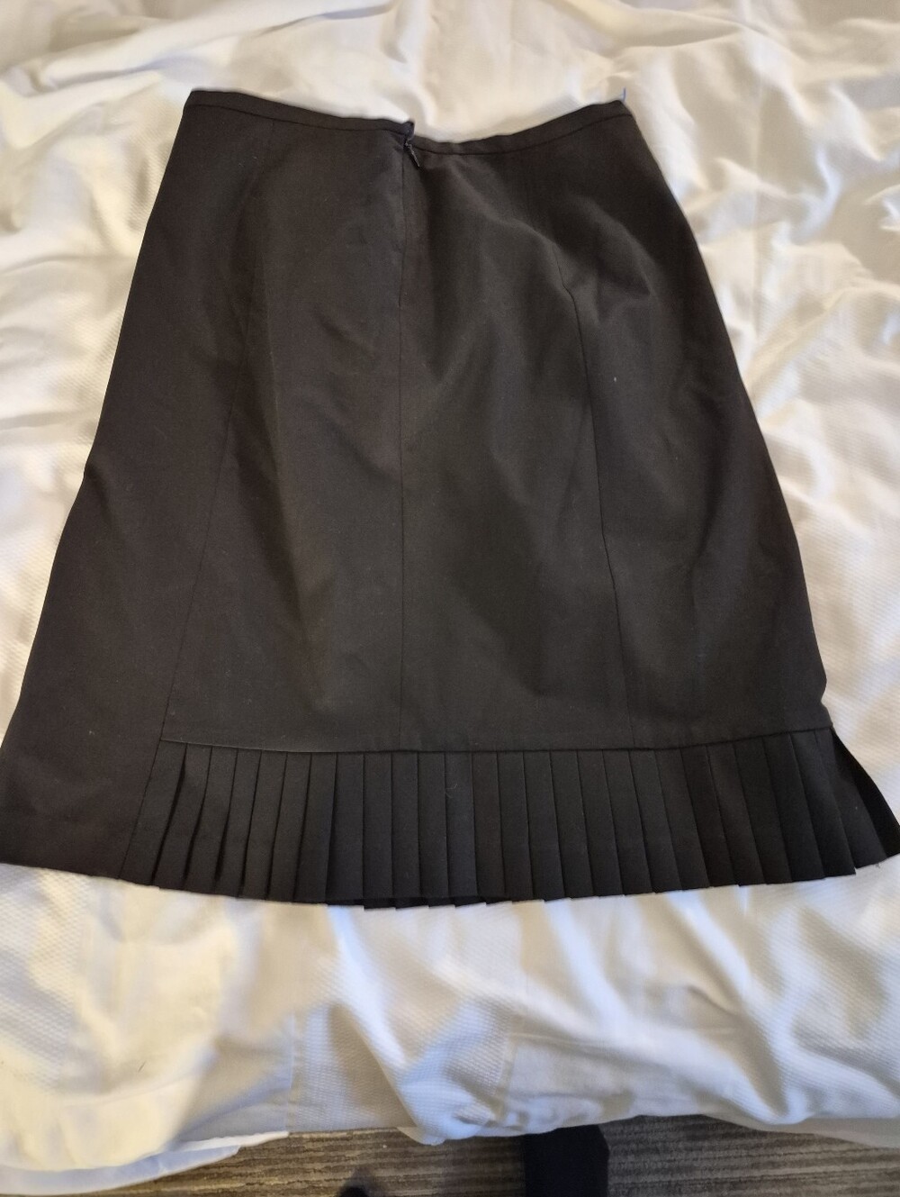 Valerie Stevens Black A-Line Skirt with Pleated Hem - Picture 6 of 7